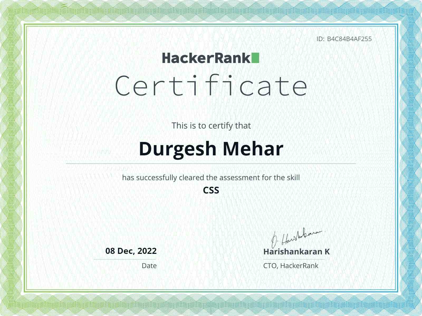 HackerRank-Certificate